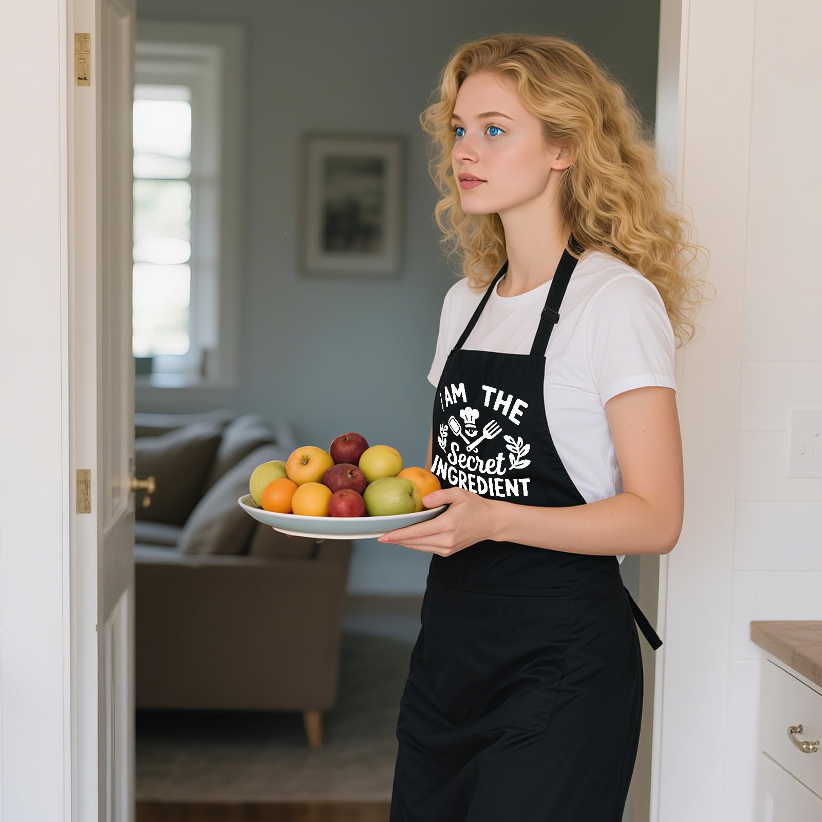 Xtilkmght apron with adjustable neck strap for a comfortable fit
