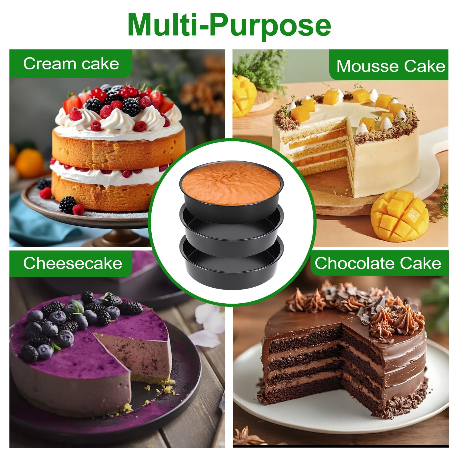 Xtujcya straight-edge cake pan delivers clean, square edges.