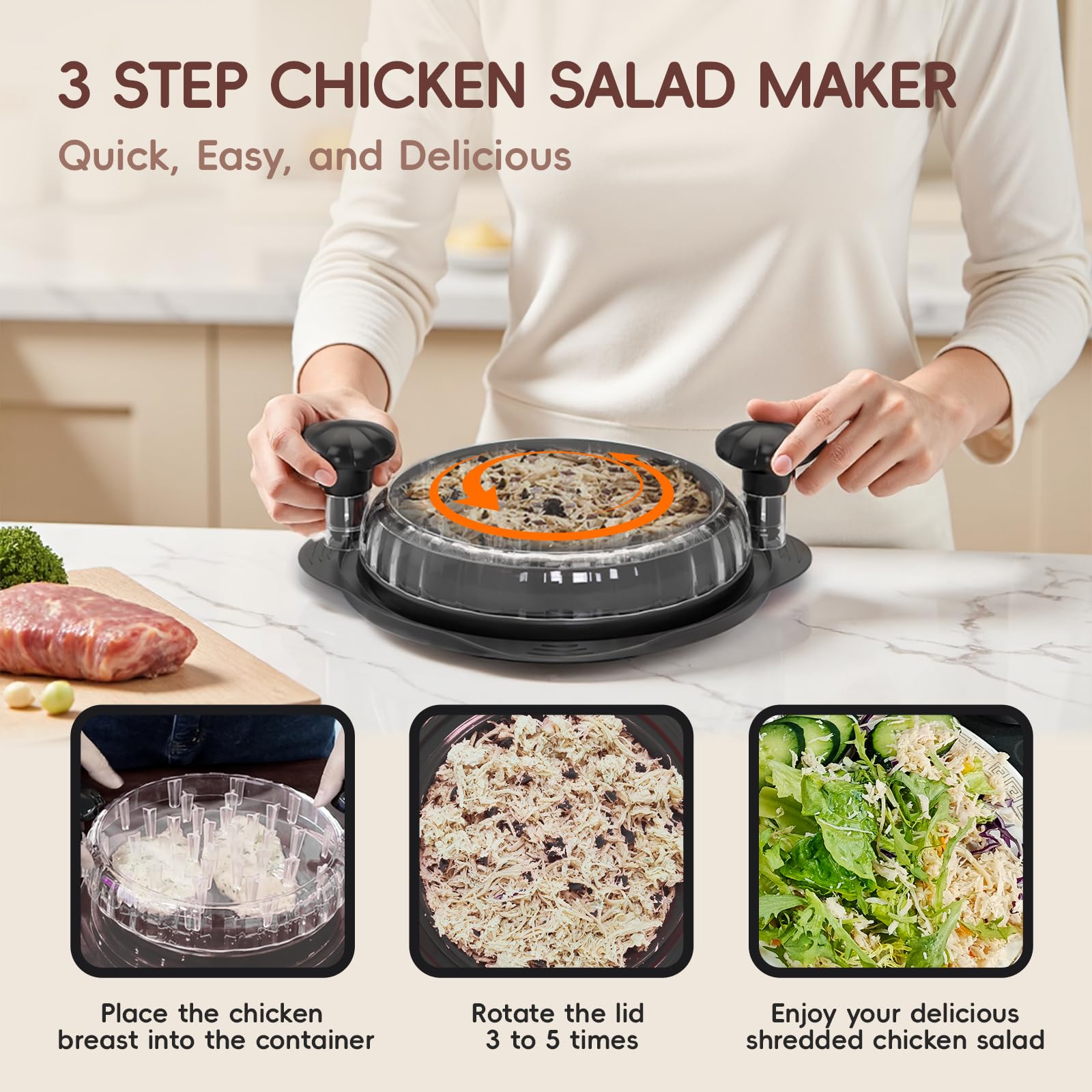 XUPAINC XL11.5 chicken shredder dishwasher safe for simple cleanup afterward.