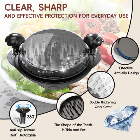 XUPAINC XL11.5 chicken shredder twist action quickly creates shredded meat for tacos or salads.
