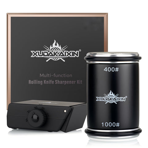 XUDAKAIXIN rolling knife sharpener angle selector demonstrates precise blade sharpening options.