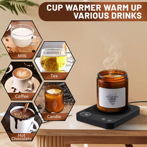 The Xuetan warmer on a desk setup, showing a clean, organized workspace.
