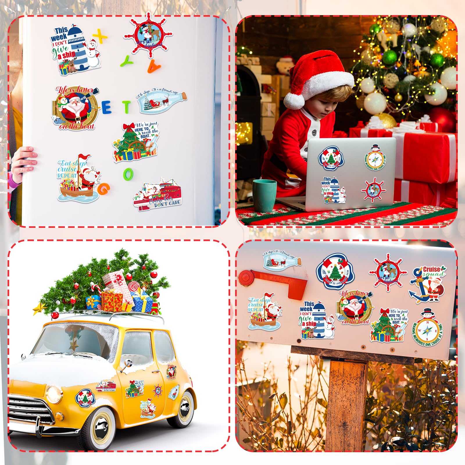Xuhal Christmas cruise magnet drift bottle for fridge nostalgia and conversation starter