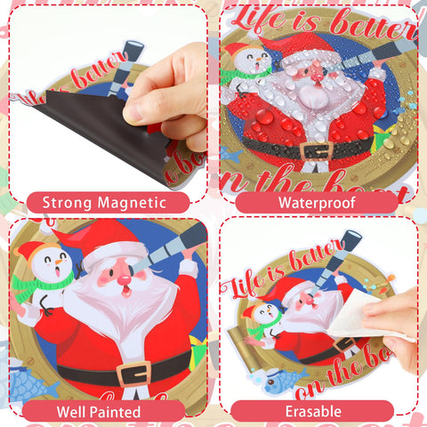 Xuhal Christmas cruise magnet life buoy for fridge display and festive safety vibe