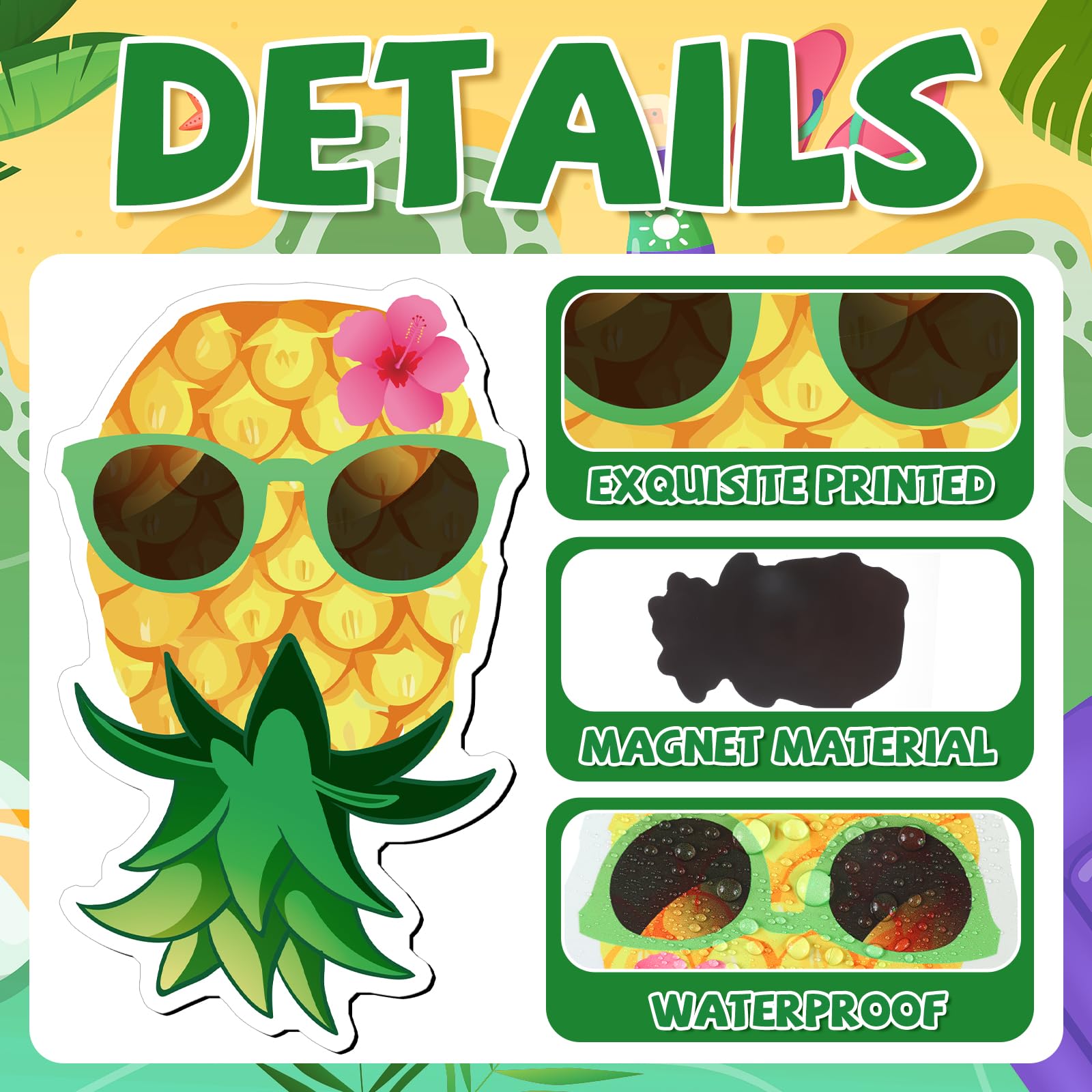 Xuhal pineapple magnets on a car for quick tropical styling and identification