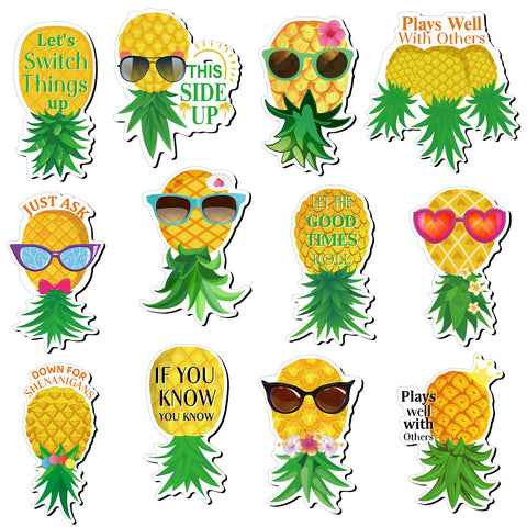 Xuhal pineapple magnets on a cruise door adding tropical flair and clear cabin ID