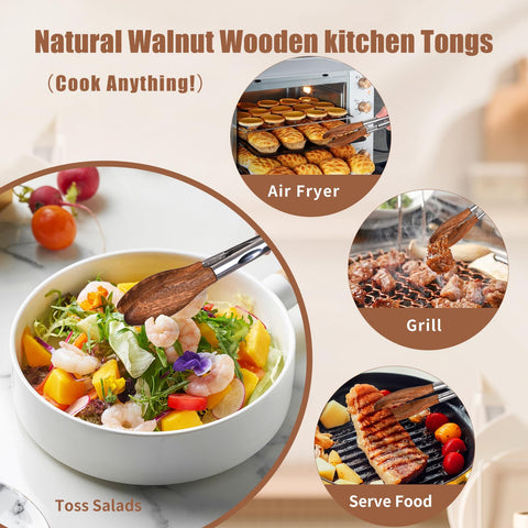 XUJKK care guide for walnut wood tongs to preserve finish