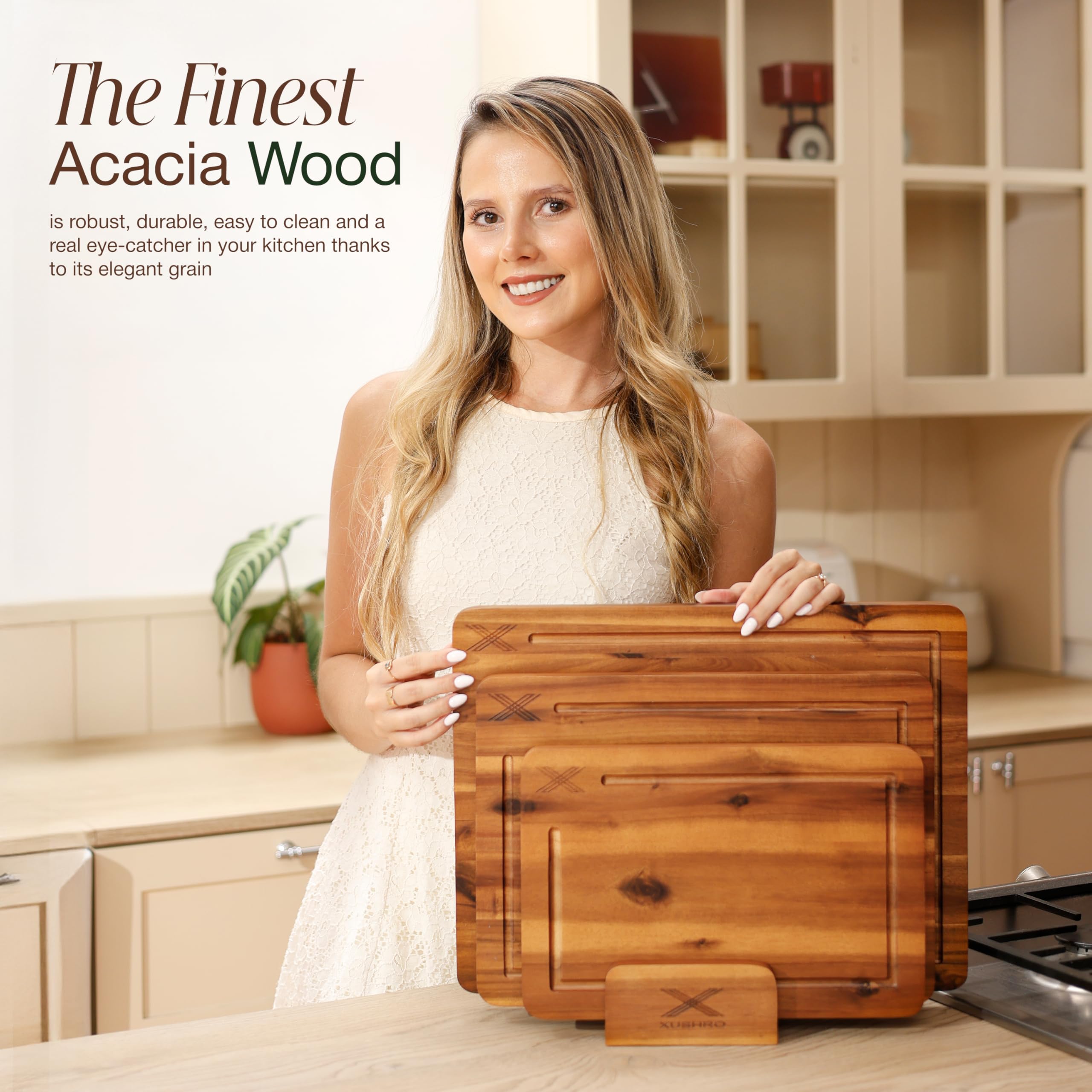Xushro non-toxic, durable acacia wood stands up to daily use