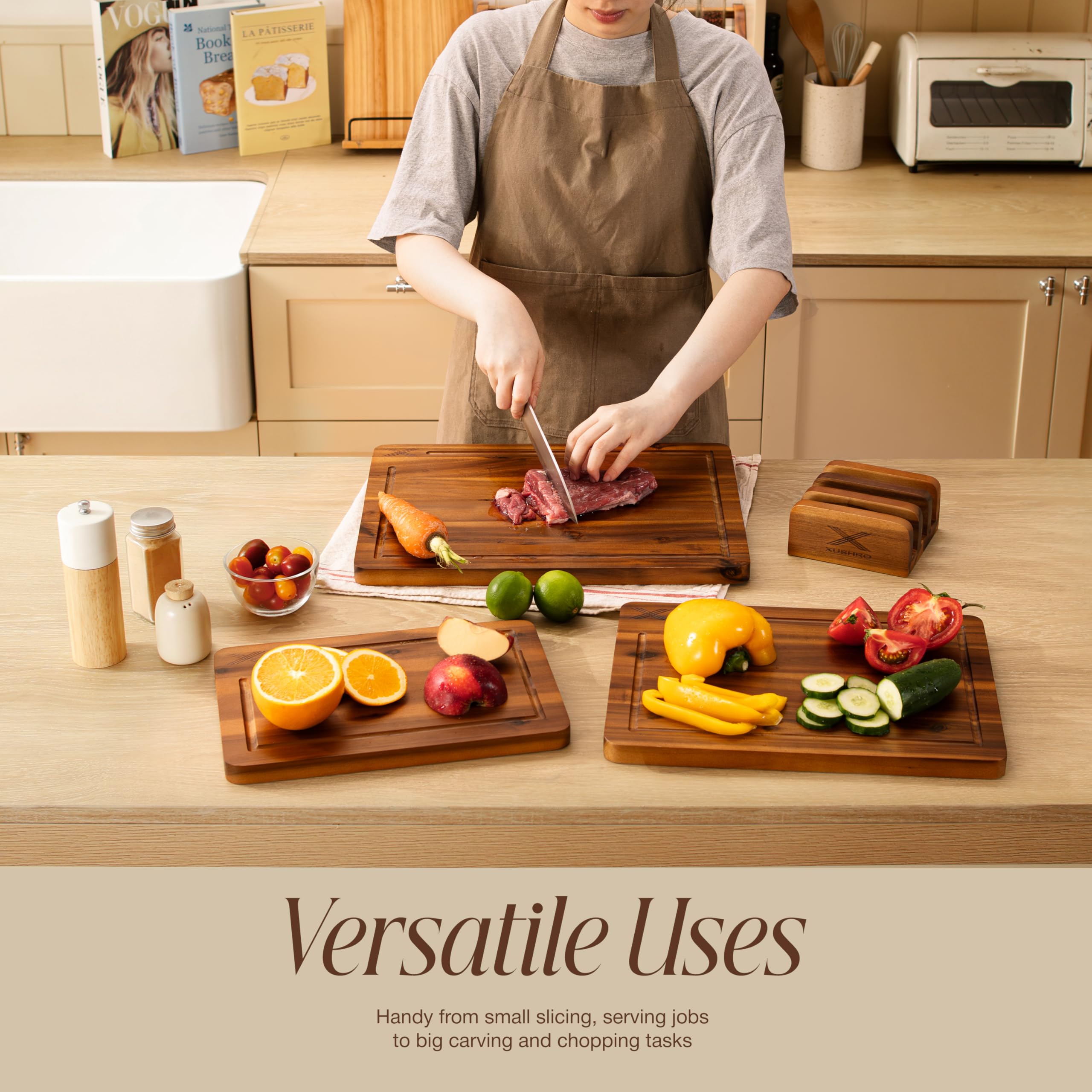 Xushro cutting boards doubles as a serving tray for cheese and snacks