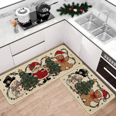 xuujdoppwul Christmas kitchen mat 17x47 provides extended coverage for prep