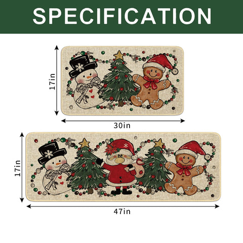 xuujdoppwul christmas tree santa gingerbread design 17x30 adds festive charm
