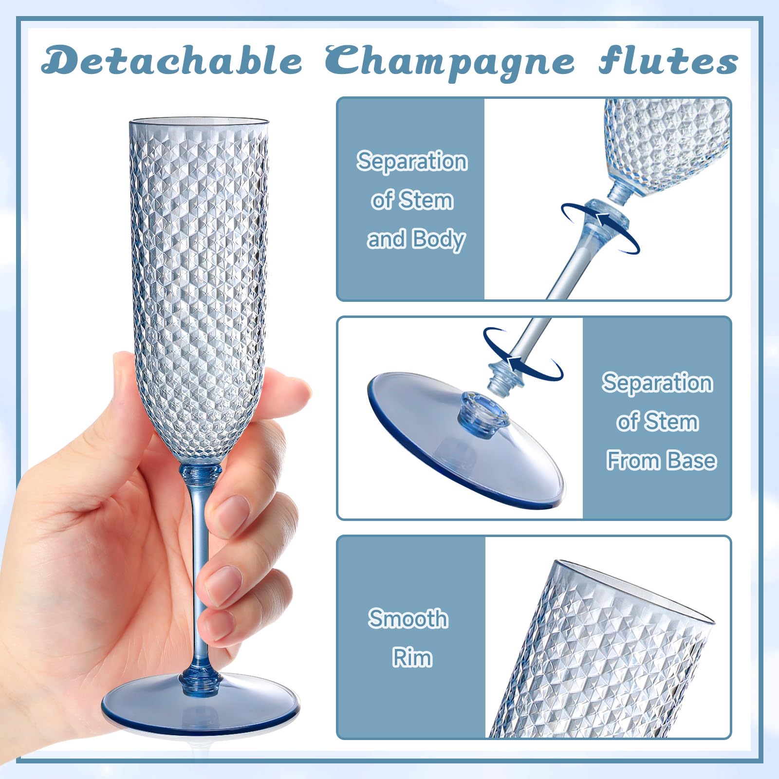 XUWAIDSGN detachable stem design enables thorough cleaning and quick storage