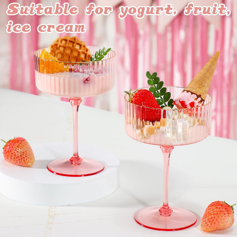 XUWAIDSGN vintage coupe pink glasses adding charm to summer events