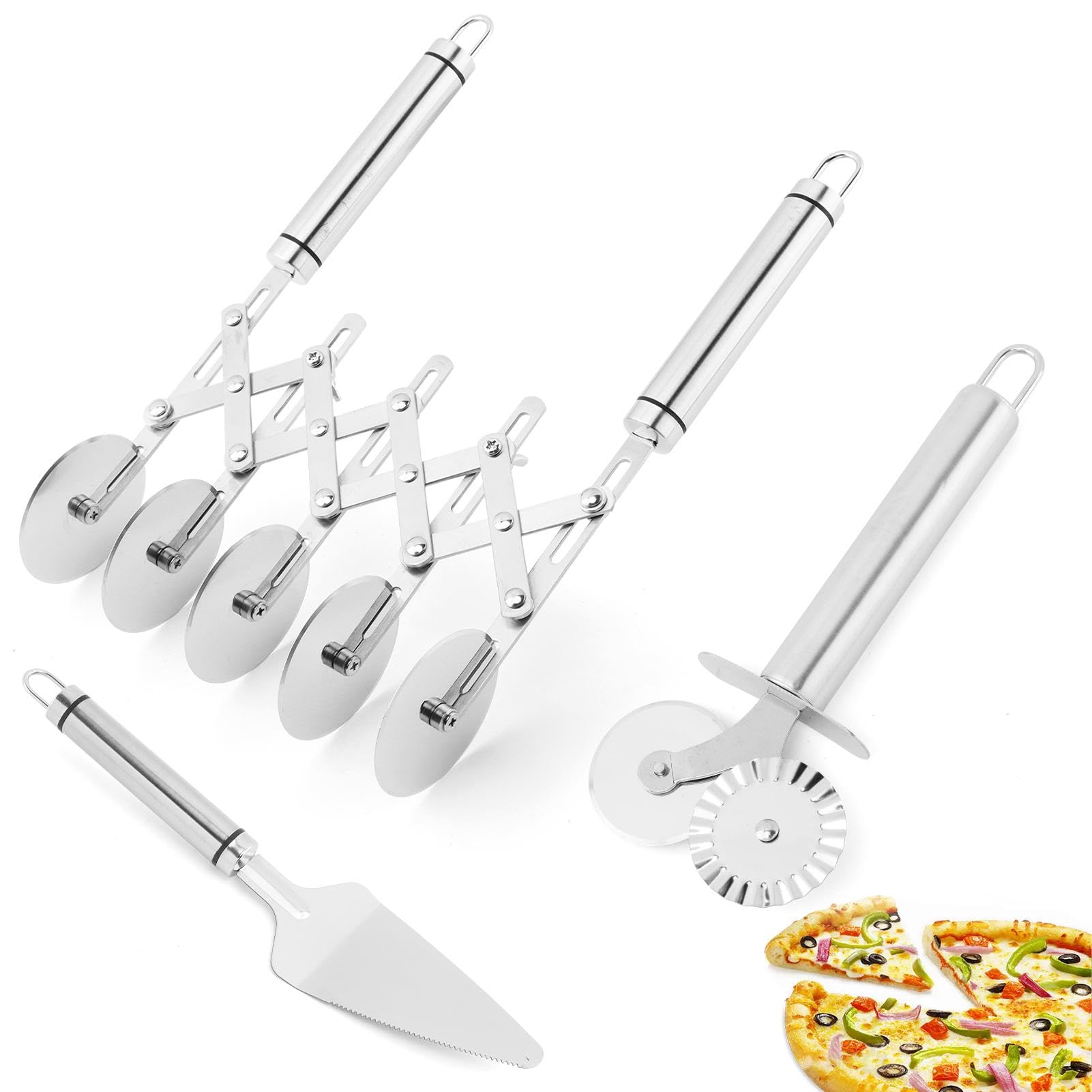 XuYelora 5 Wheel Pastry Cutter ready for precise, even dough cuts.