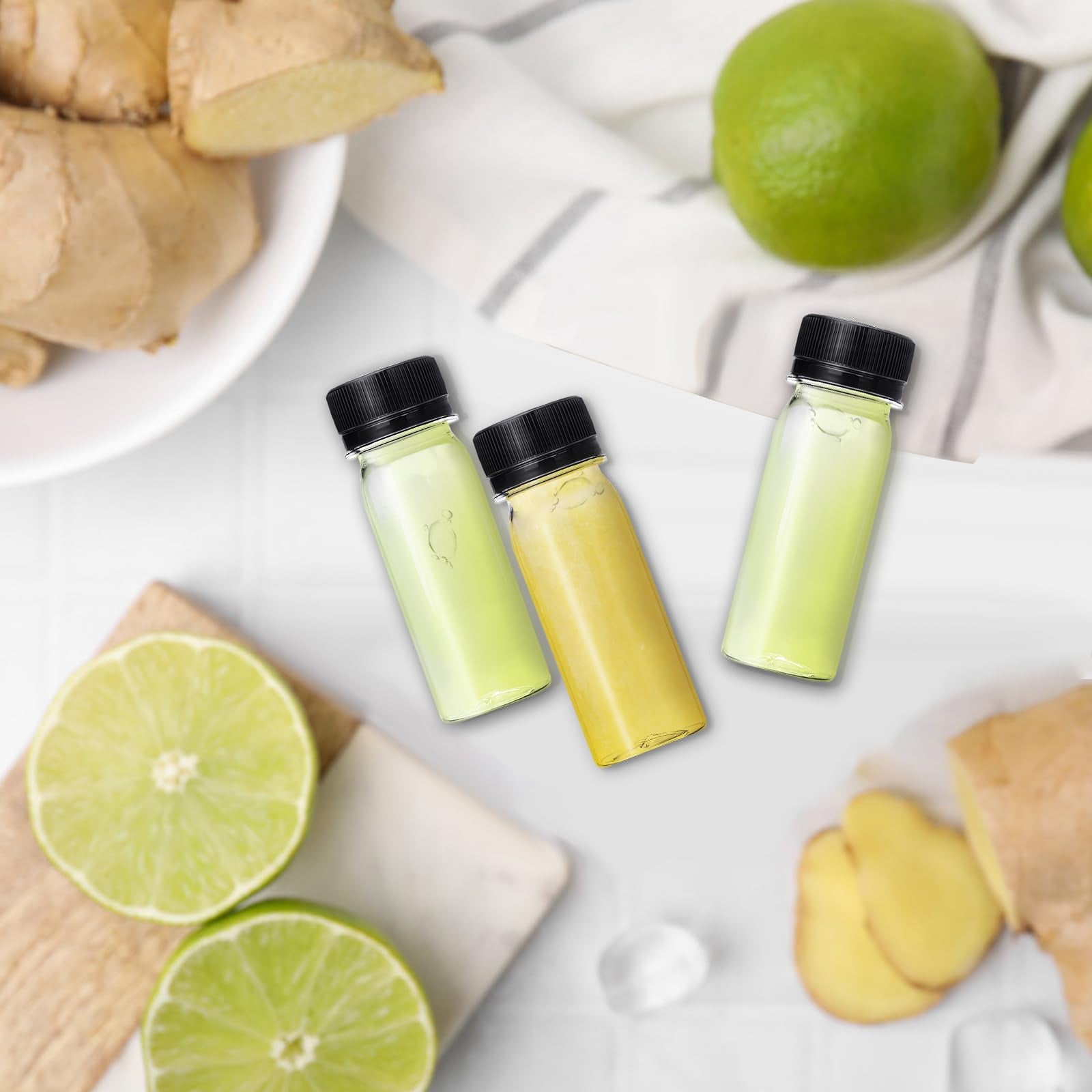 Xuyyicao 2oz bottles versatile for juices, sauces, essential oils.
