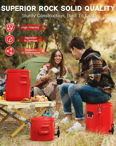 XVEZUA 3.5-gallon jug keeps drinks at serving temperature for hours.