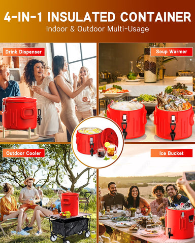XVEZUA dispenser stainless interior ensures fresh-tasting drinks during outdoor events.