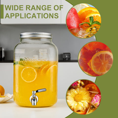 XWSAQP clear glass beverage dispenser shows drink levels