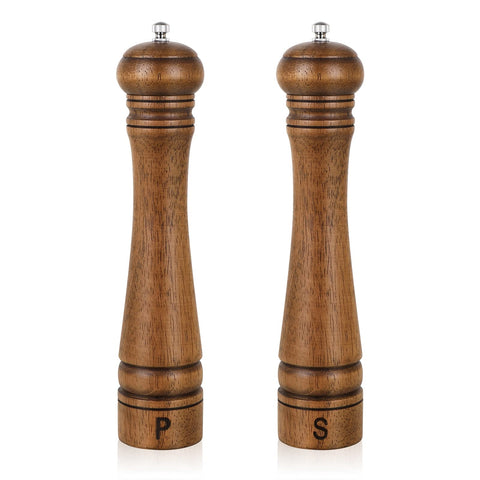XWXO pack 2 wood pepper grinders in oak with visible grain and premium feel