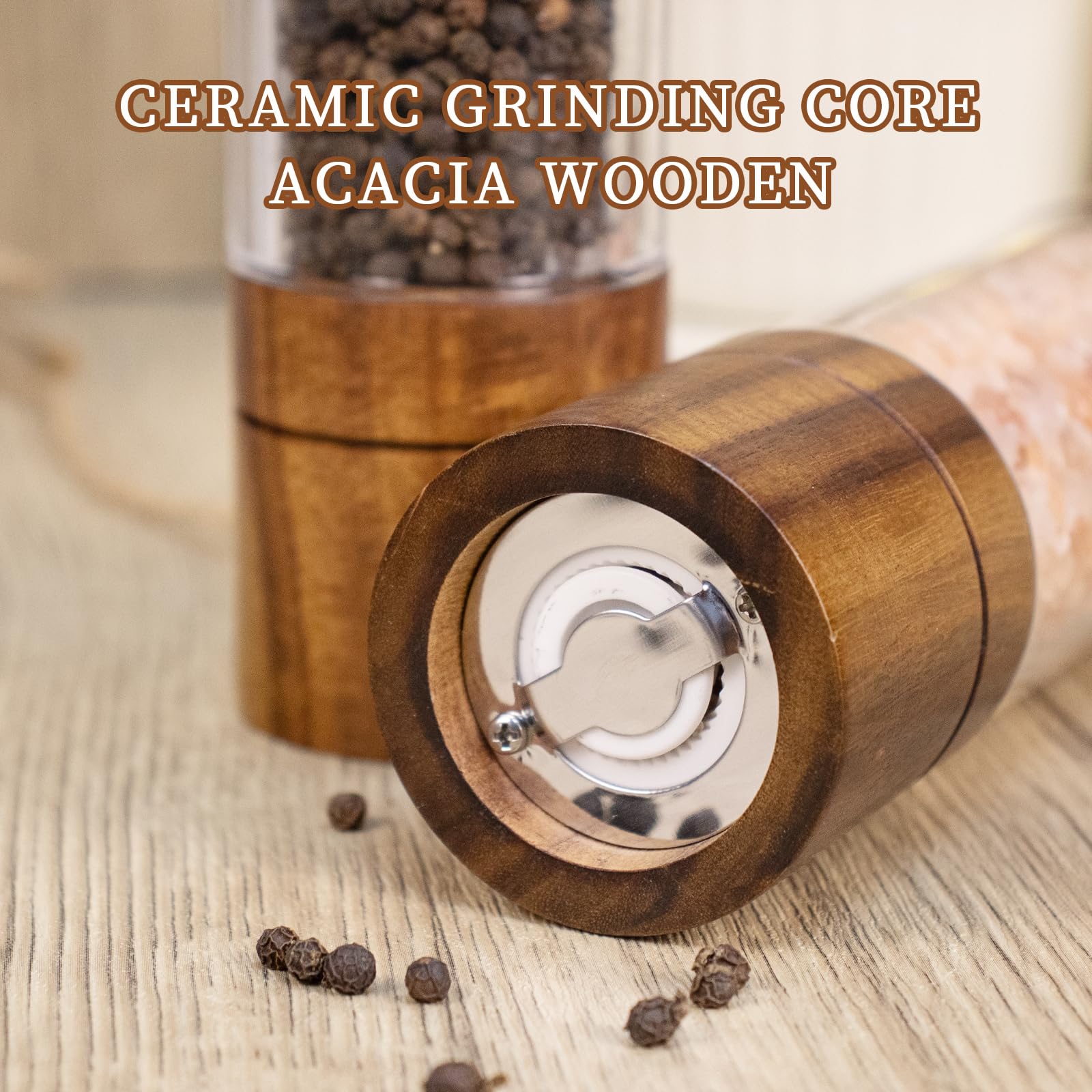 XWXO easy-top refill design lets you load salt or pepper quickly.