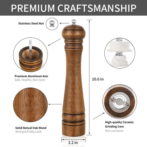 XWXO oak grinder design highlights natural wood grain on kitchen counter.