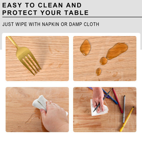 XWZO wipeable clear tablecloth offers easy cleanup after gatherings