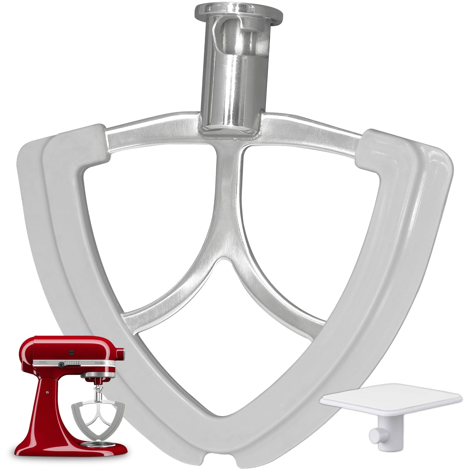 Xxiong Flex Edge Beater showing silicone edges for thorough mixing and safe scraping.