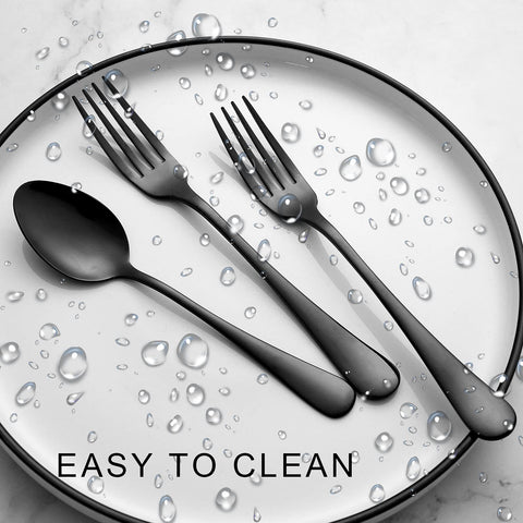 XXZWSJSH black spoons close-up showcasing ergonomic handles for comfortable dining