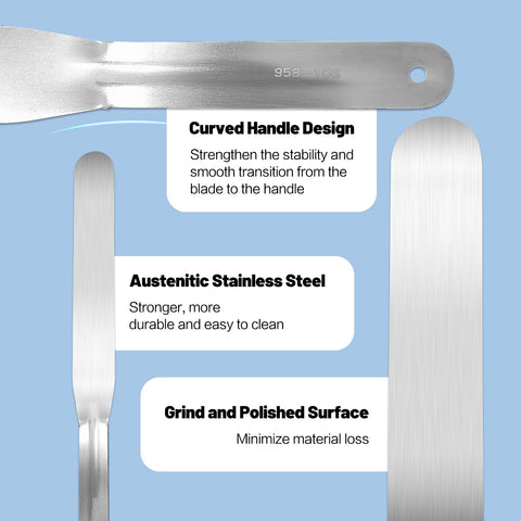 XYGOVIA spatula blades in multiple sizes for tubs, tiles, and edges