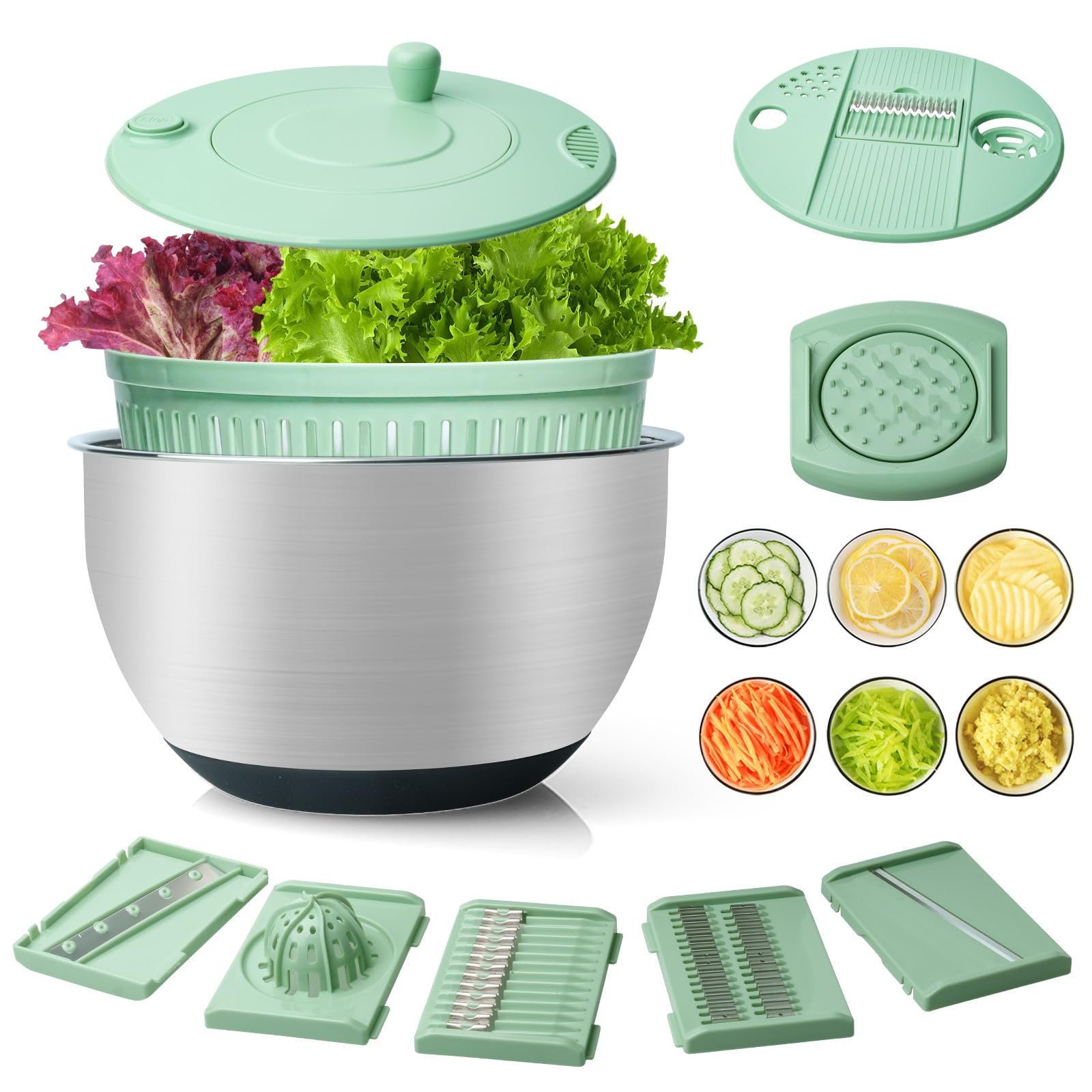 xyhop 4.25 qt salad spinner bowl showcasing large capacity for family meals