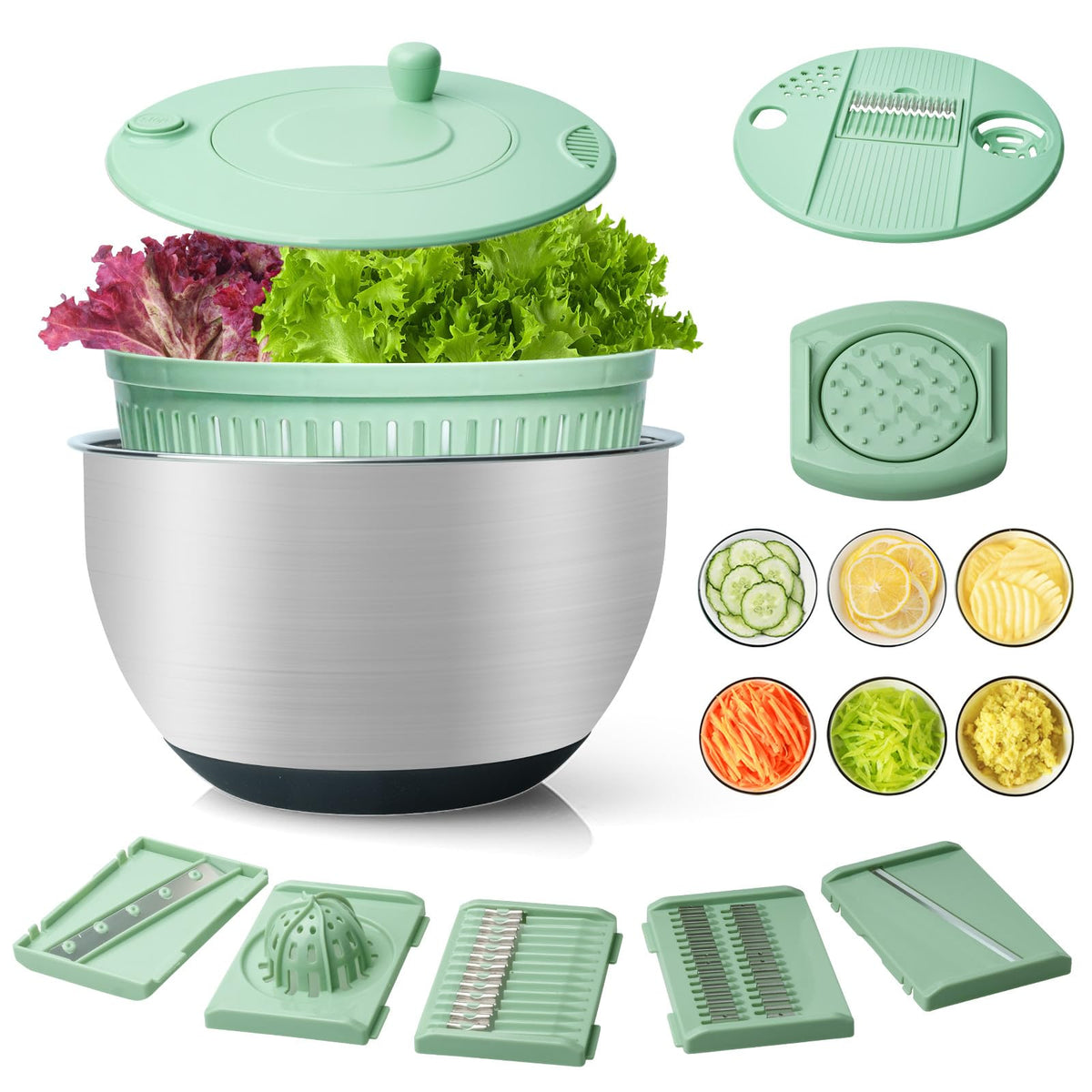 xyhop 4.25 qt salad spinner bowl showcasing large capacity for family meals