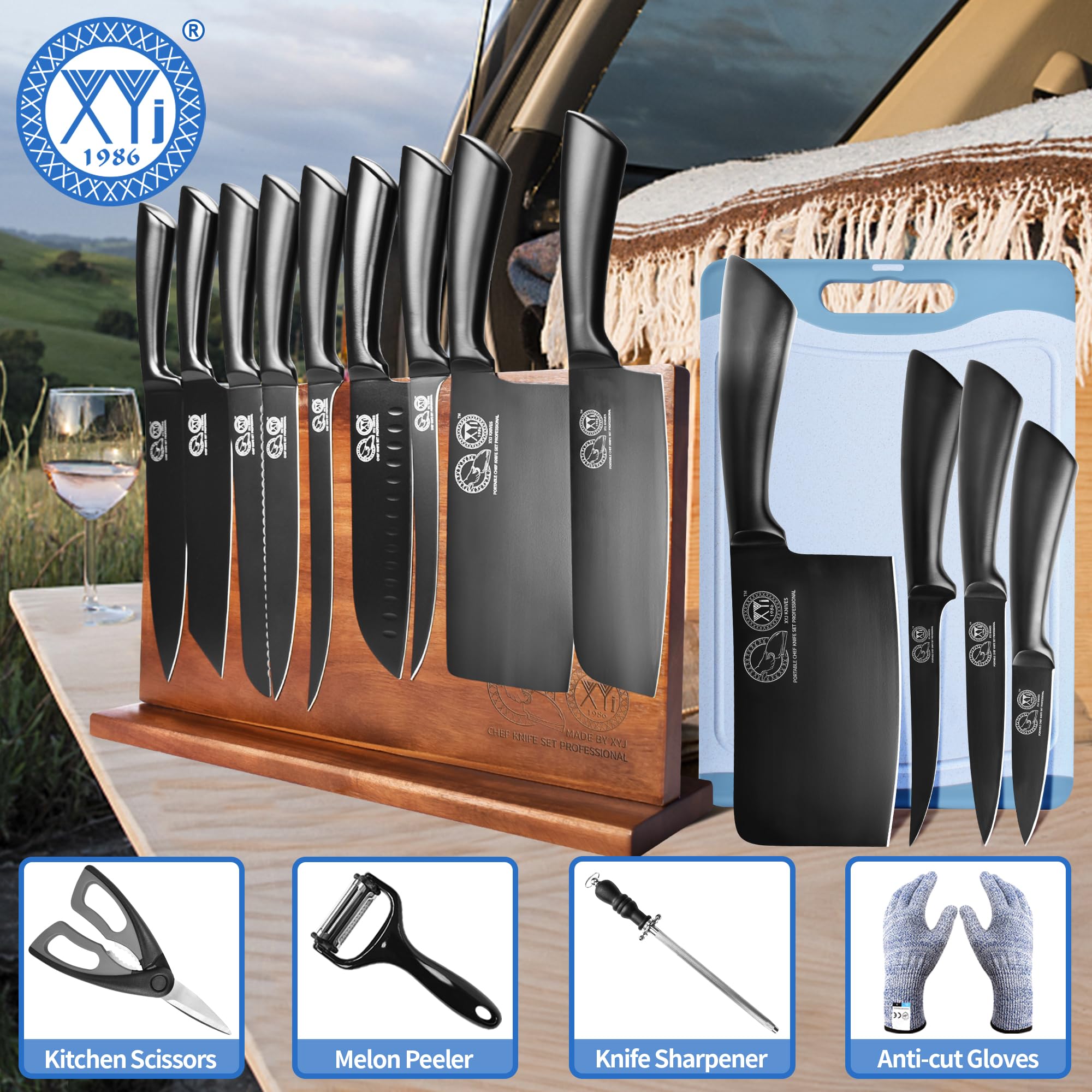 XYJ boning knives in three sizes for precise deboning tasks