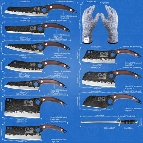 XYJ full tang ergonomic handle emphasizes balance and confident handling