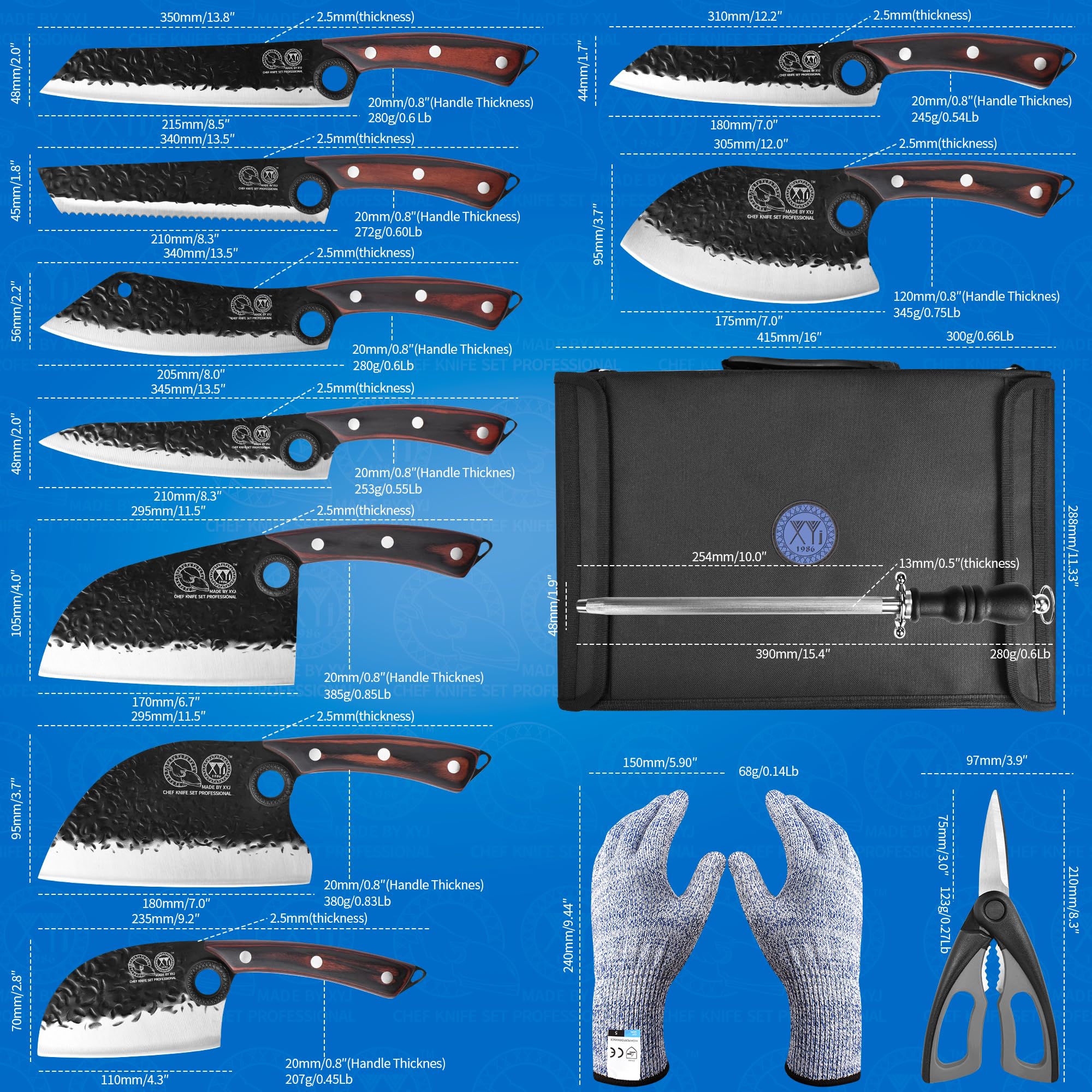 XYJ Japanese culinary knives, precision blades for versatile kitchen prep.
