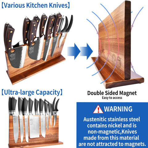 XYJ magnetic strip block features anti-slip bottom for stable placement during meal prep.
