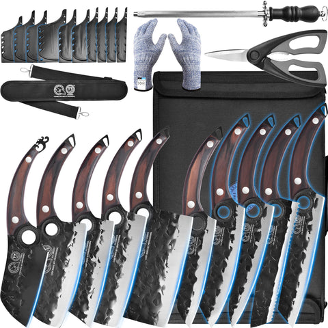 XYJ professional knife set arranged for easy access and versatile kitchen use