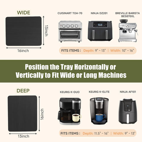 Xykzra pine wood tray with rubber wheels protects counters during movement.