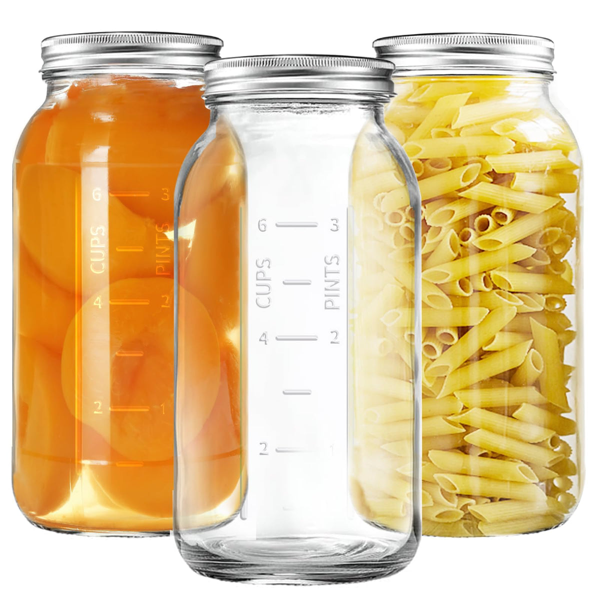 Xylanor 64oz wide-mouth mason jar with lid for airtight storage