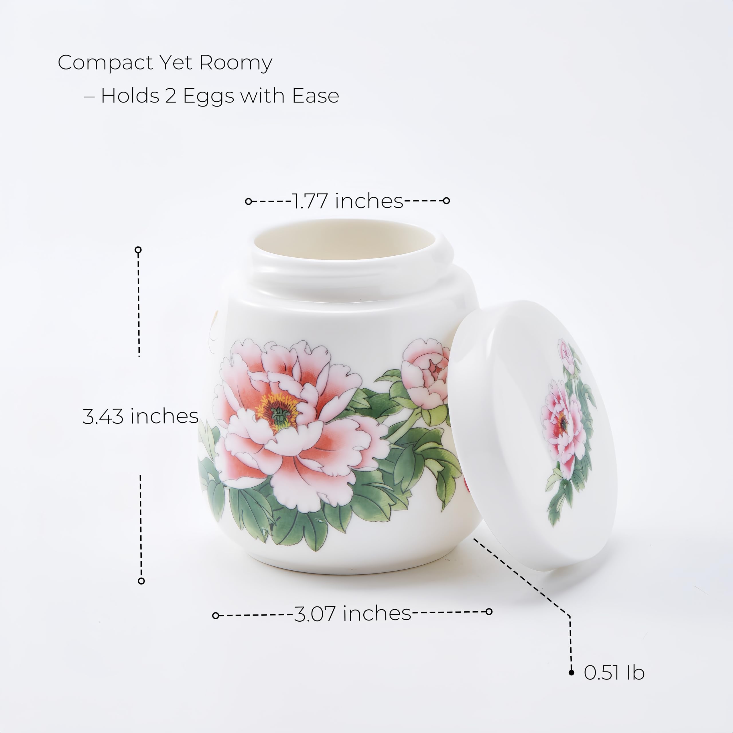 Xylarnoveth porcelain egg coddler durability and even heat for consistent results.