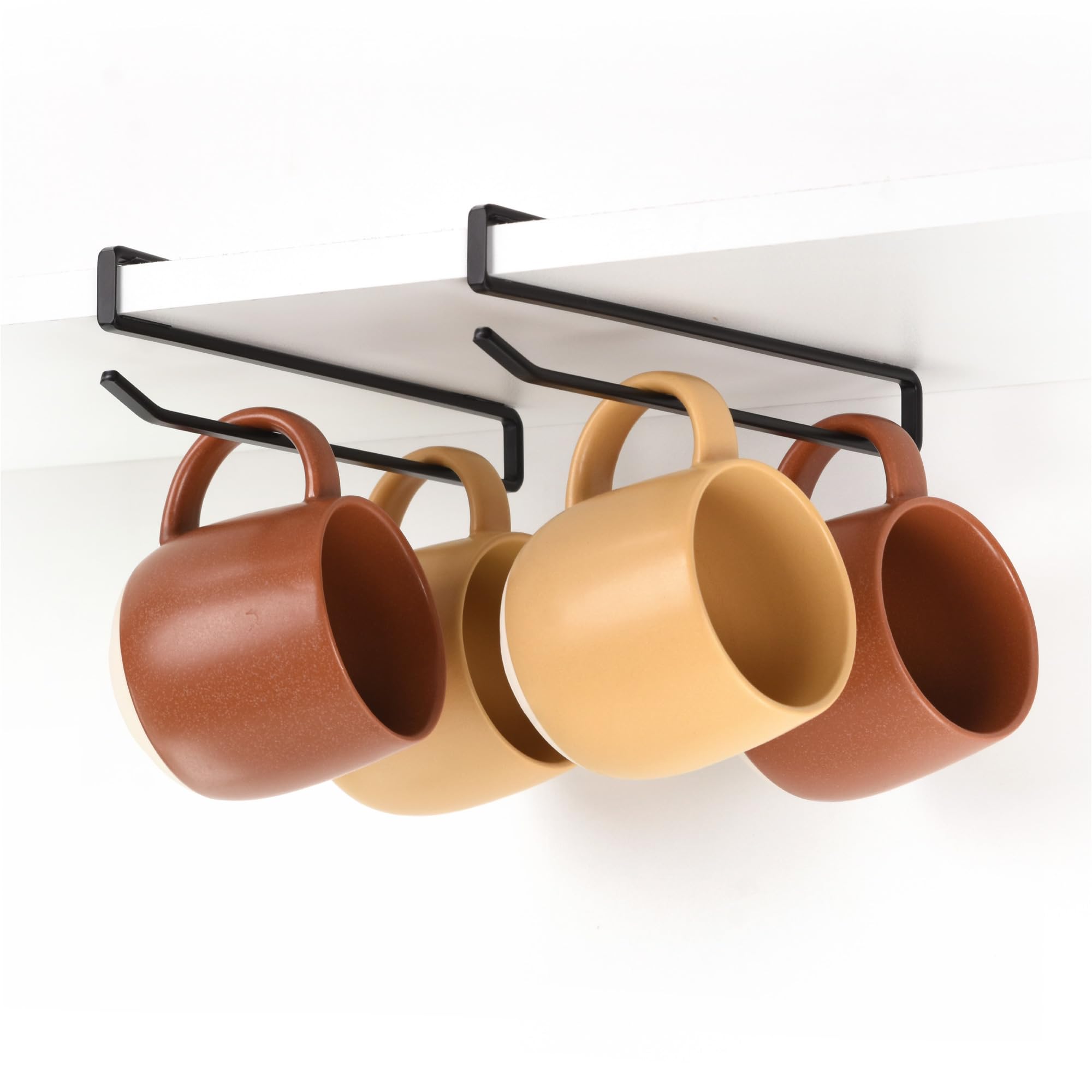 Xympo coffee mug hanger on cabinet, sturdy steel supports up to 5 lbs.