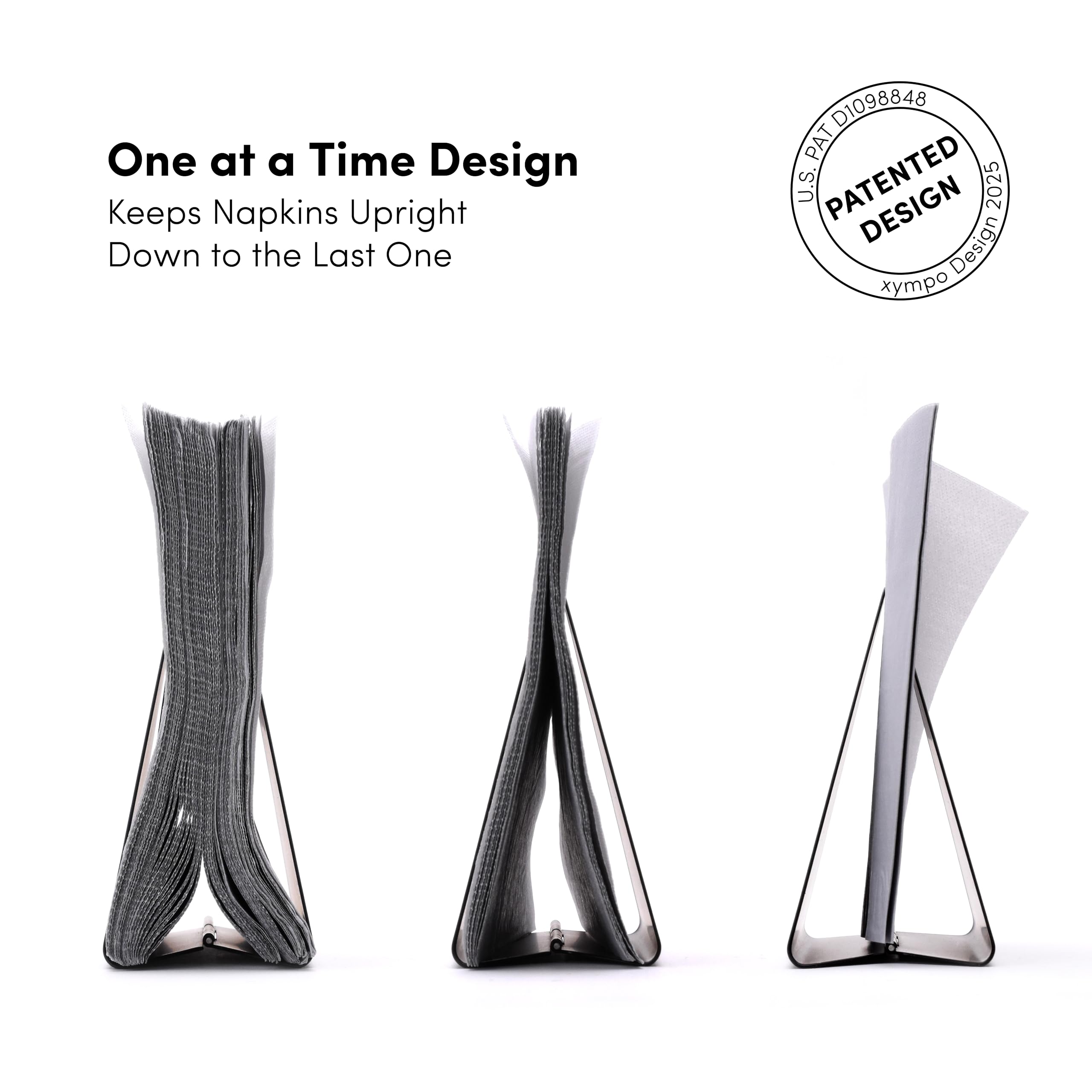 xympo napkin holder open for easy refill and tidy loading