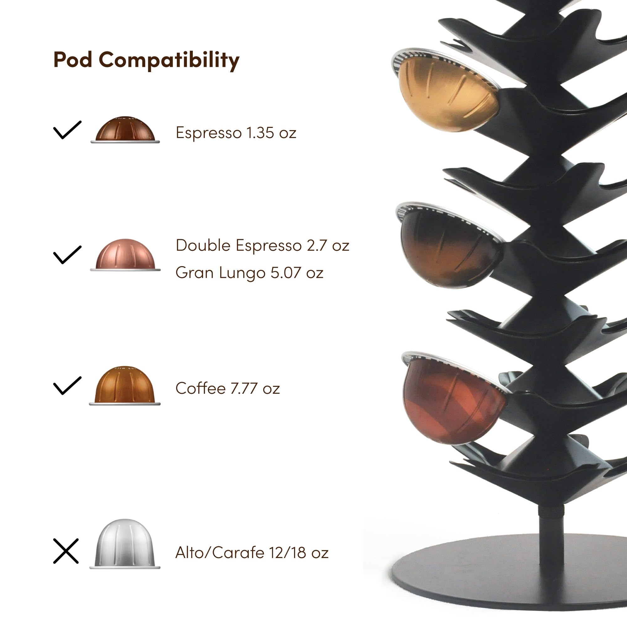 Xympo Vertuo-compatible pod display area speeds pod choice.