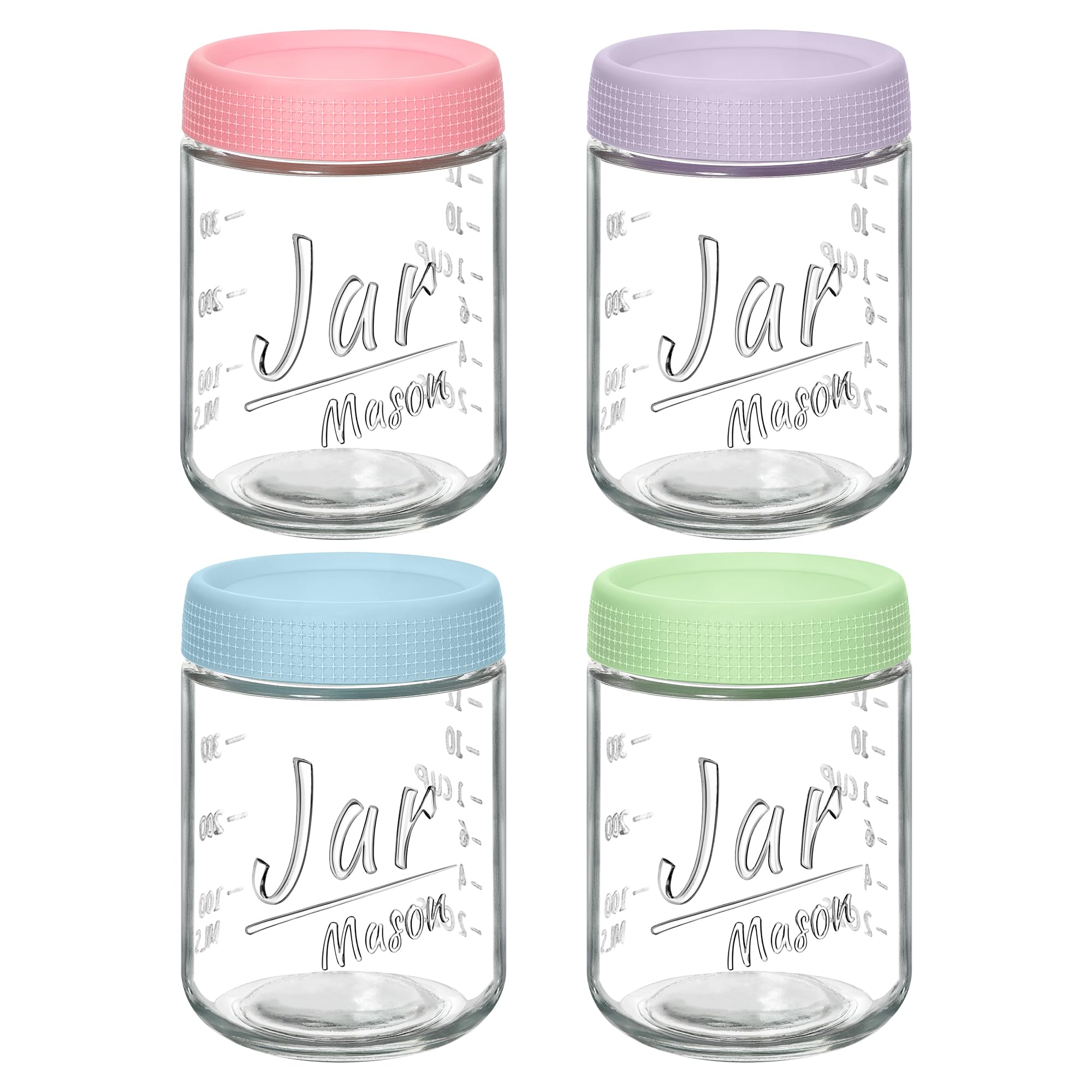 Xyptorix overnight oats jar with wide mouth and measurement marks for precise portions.