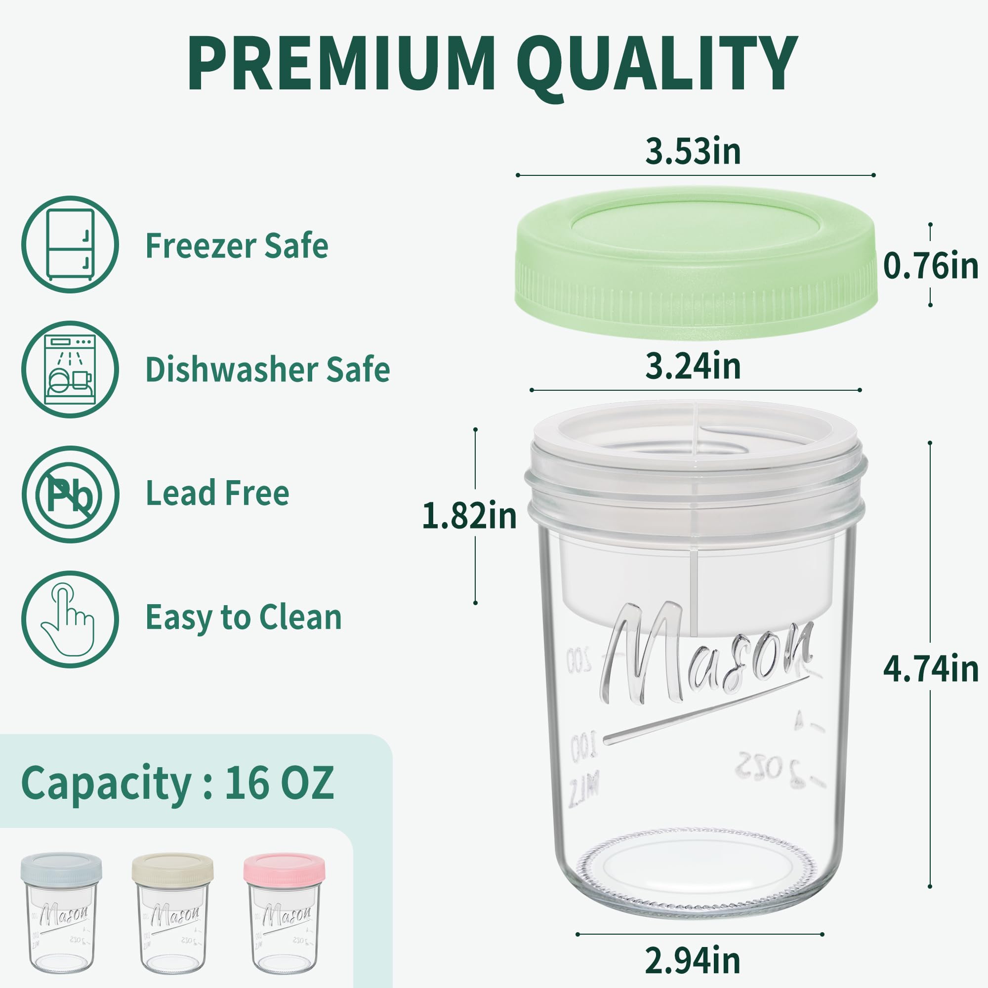 Xyptorix jar features measurement markings for easy portion control.