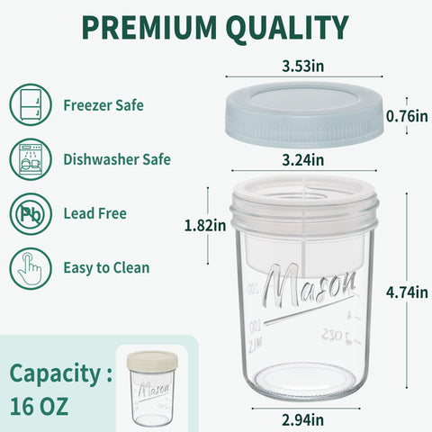 Xyptorix versatile glass jar for oats, yogurt, parfait, or jams.