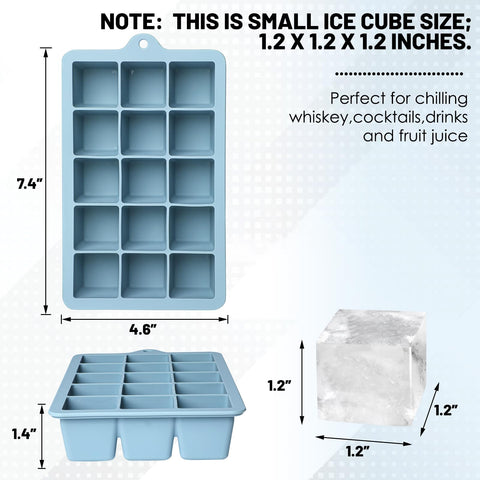 Xyuetia silicone ice tray 3-pack grey, nonstick surface for simple unmolding.
