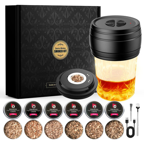 Xyys.Tech electric whiskey smoker kit with built-in lighter for safer operation