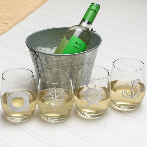 XYZ Boat Supplies stemless wine glass dishwasher-safe for quick cleanup after outdoor gatherings.