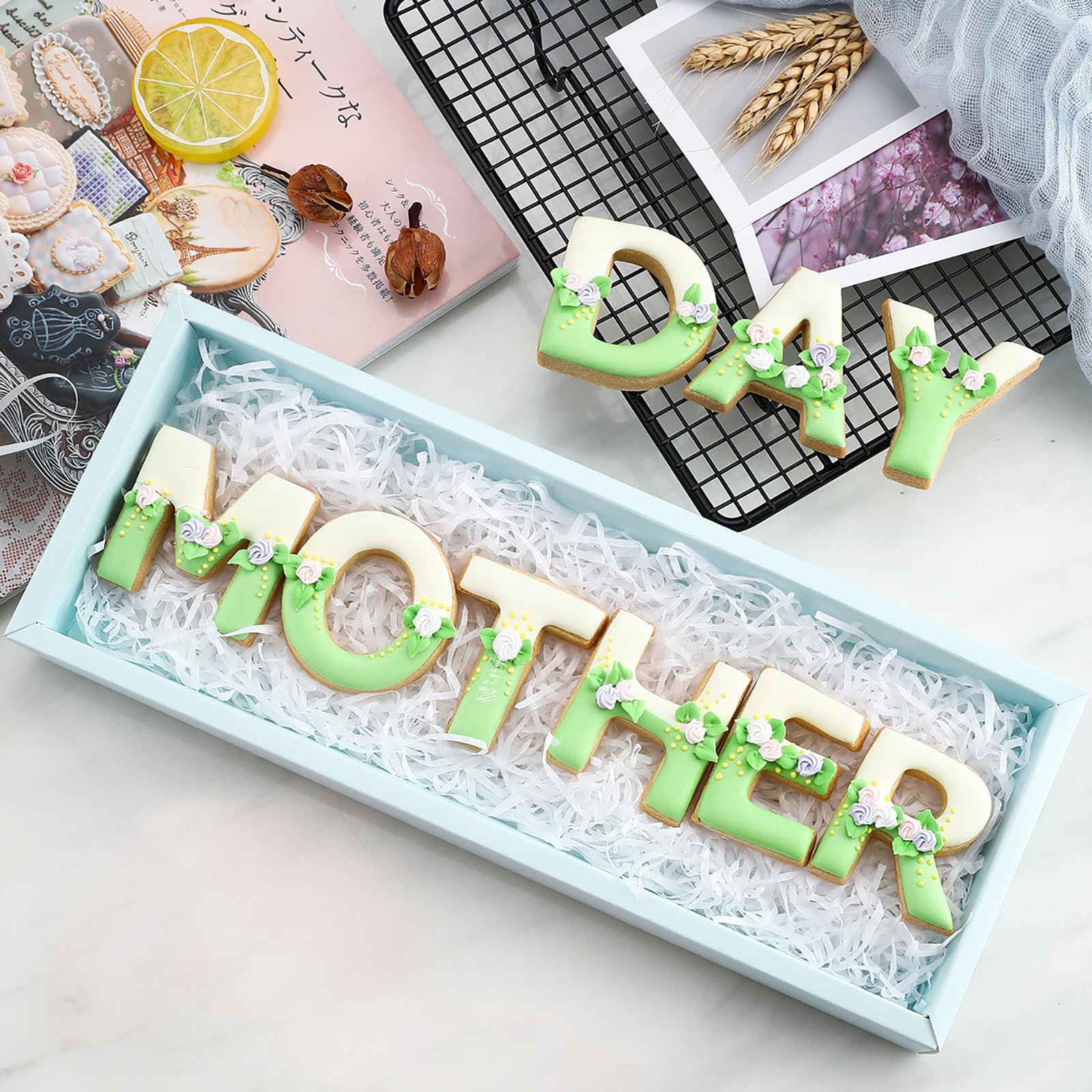 Xzhloym birthday and holiday party decor using alphabet cookie shapes