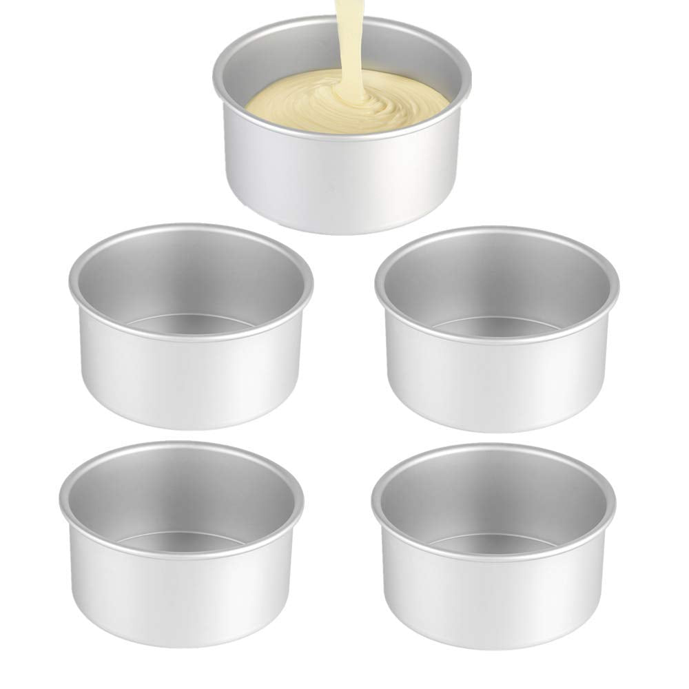 XZJMY 5-pack mini round cake pans top view for even heating and precise mini treats